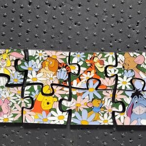 Loungefly Disneys Winnie the pooh complete floral puzzle 8 pin set.
